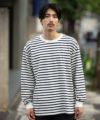 NAVY  USコットン100％ ボーダー長袖Tシャツ メンズ商品サムネイル-8