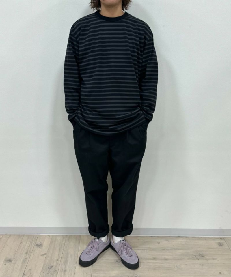NAVY  USコットン100% ボーダー長袖Tシャツ メンズ商品画像-13