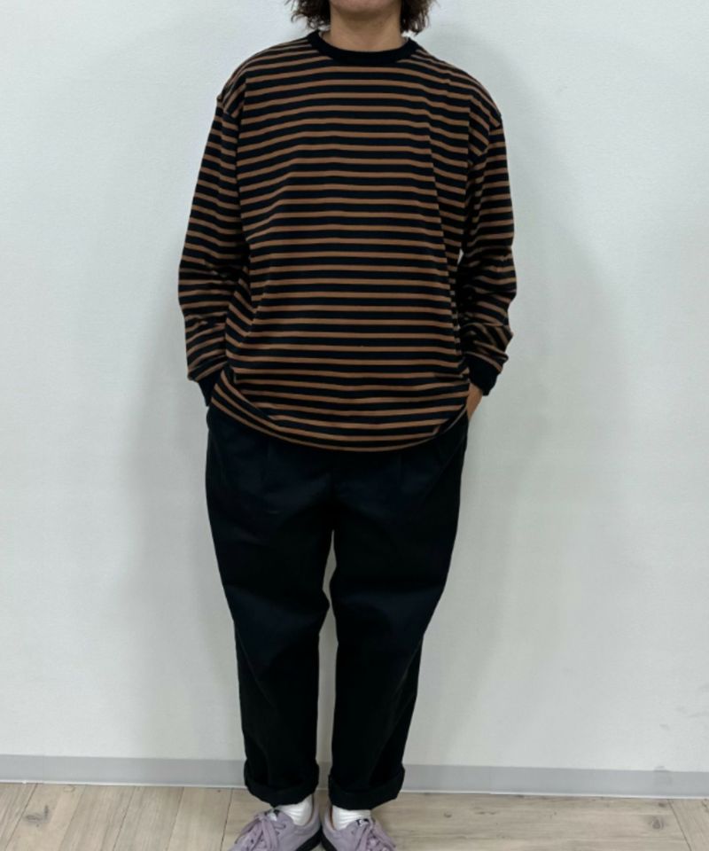 NAVY  USコットン100% ボーダー長袖Tシャツ メンズ商品画像-15