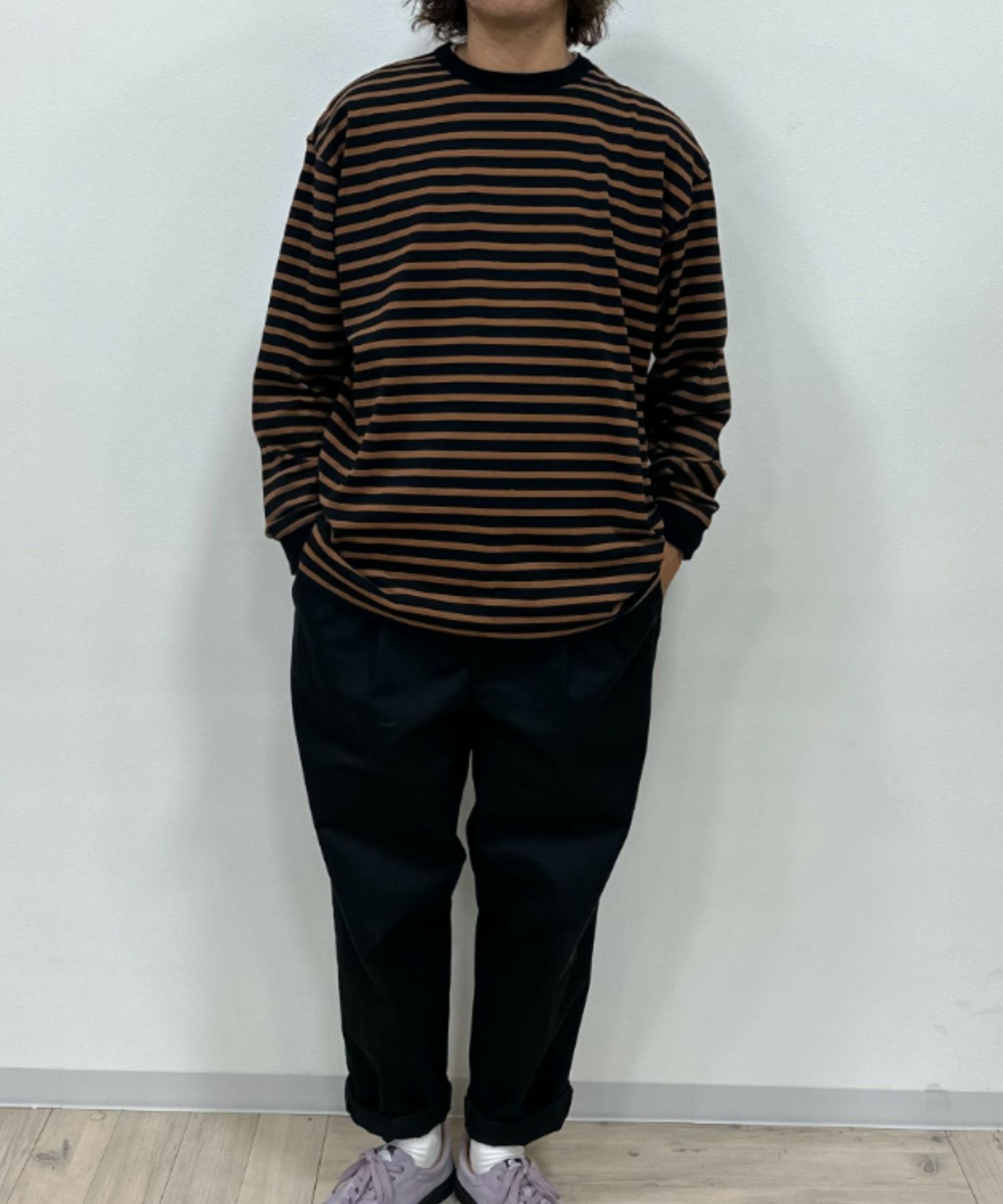 NAVY  USコットン100％ ボーダー長袖Tシャツ メンズ商品サムネイル-15