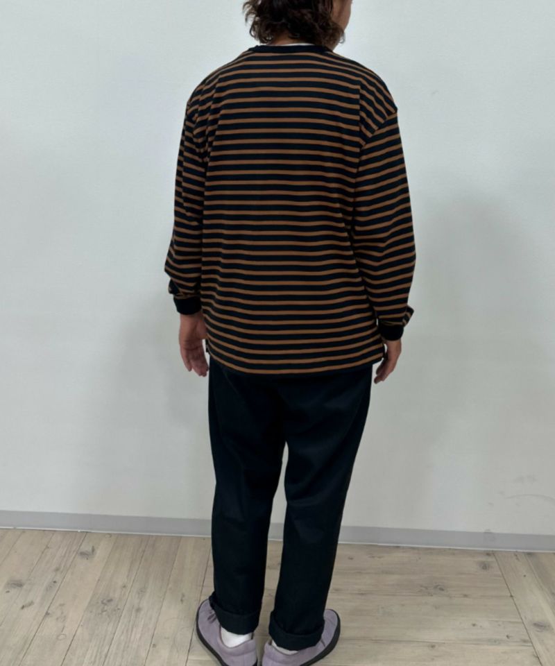 NAVY USコットン100% ボーダー長袖Tシャツ メンズ商品画像-17