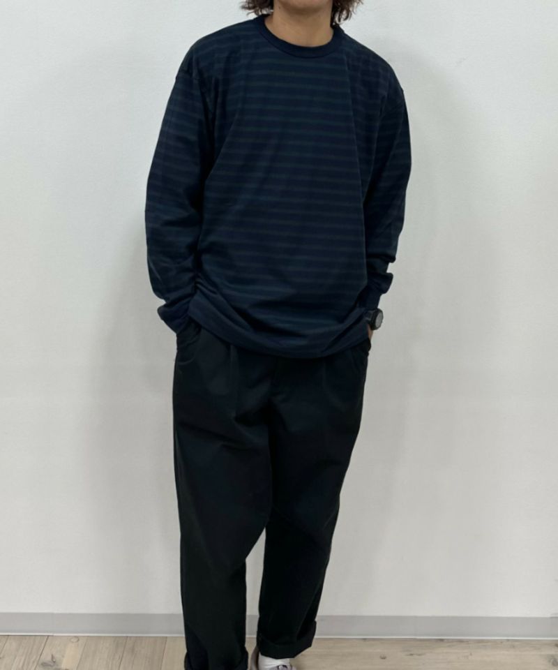 NAVY  USコットン100% ボーダー長袖Tシャツ メンズ商品画像-18