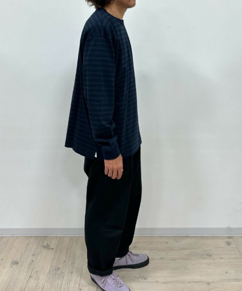 NAVY  USコットン100％ ボーダー長袖Tシャツ メンズ商品画像-20