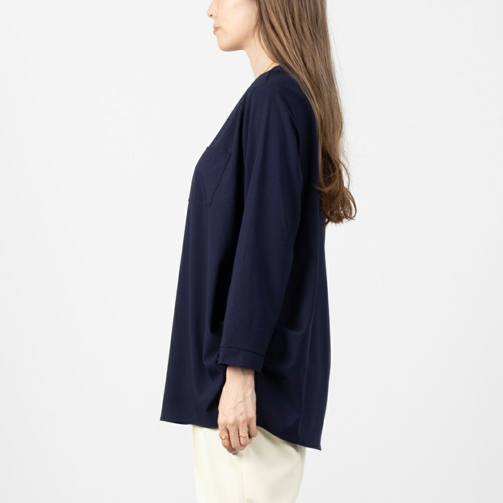 NAVY ハーフジップシャツ レディース