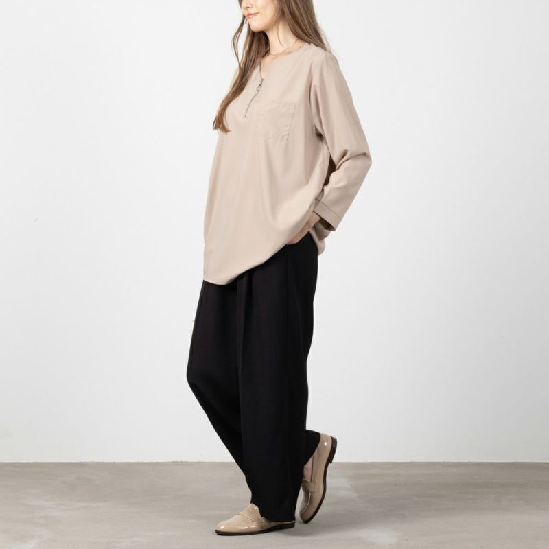 [期間限定価格]NAVY  ハーフジップシャツ レディース商品画像-8