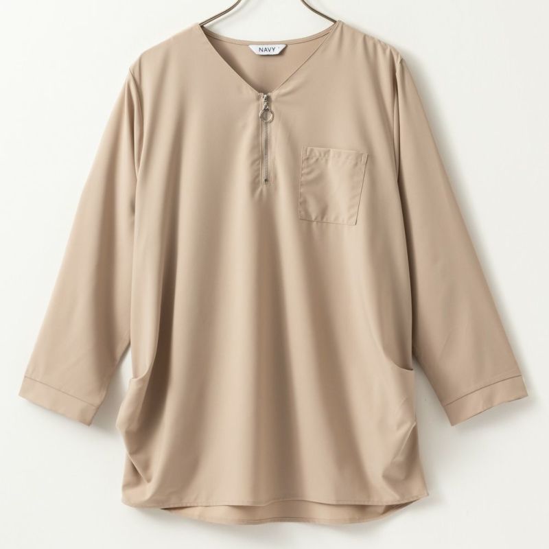 NAVY ハーフジップシャツ レディース商品画像-12