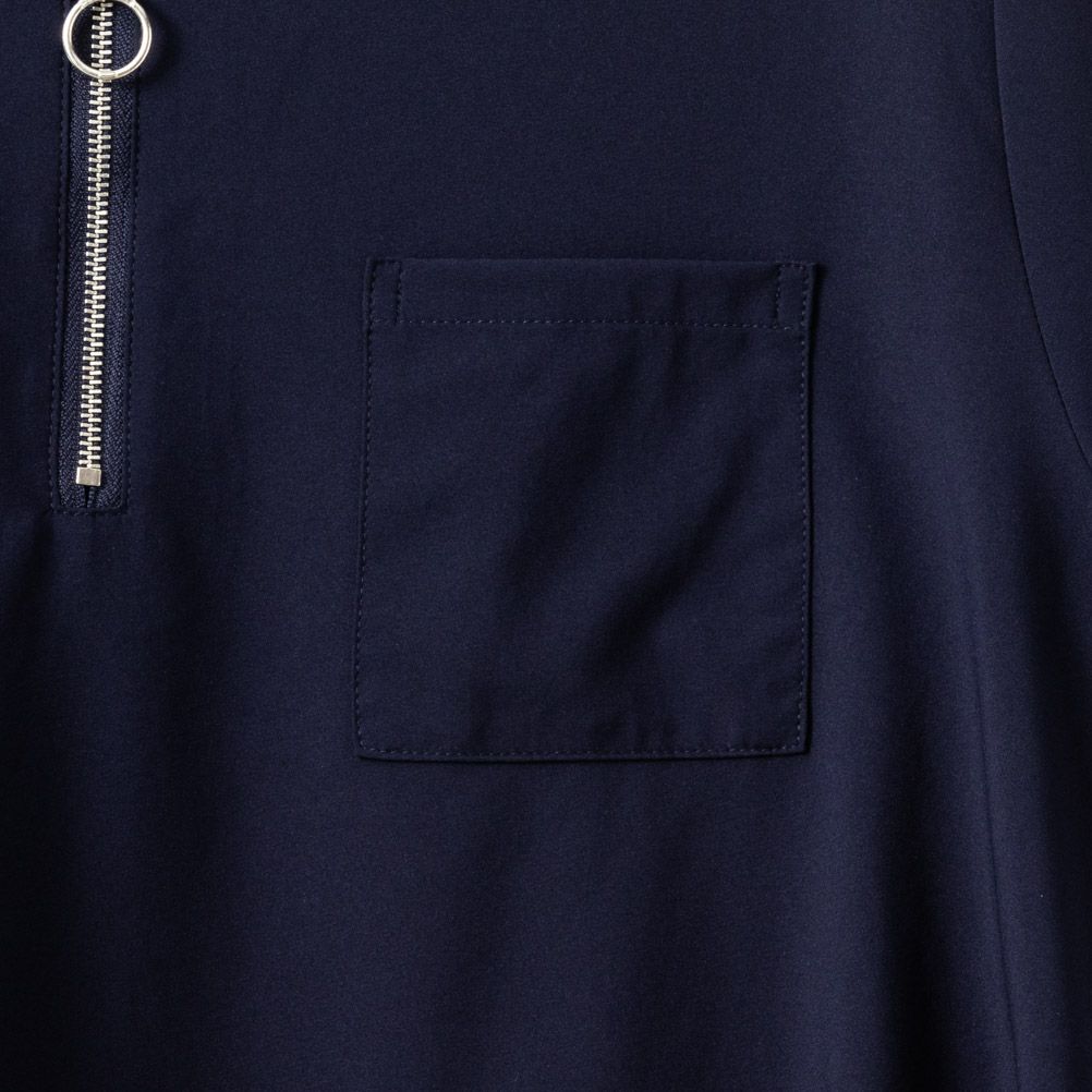 NAVY ハーフジップシャツ レディース