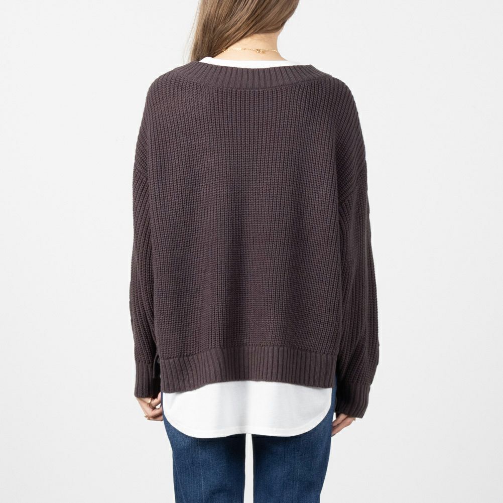 NAVY 時短フェイクレイヤードプルオーバー レディース