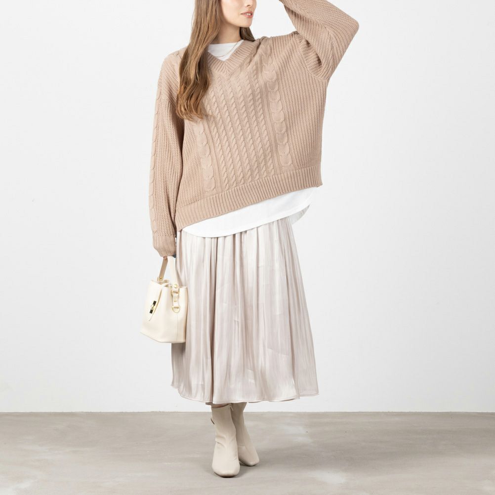 NAVY 時短フェイクレイヤードプルオーバー レディース