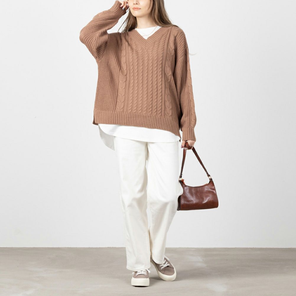 NAVY 時短フェイクレイヤードプルオーバー レディース