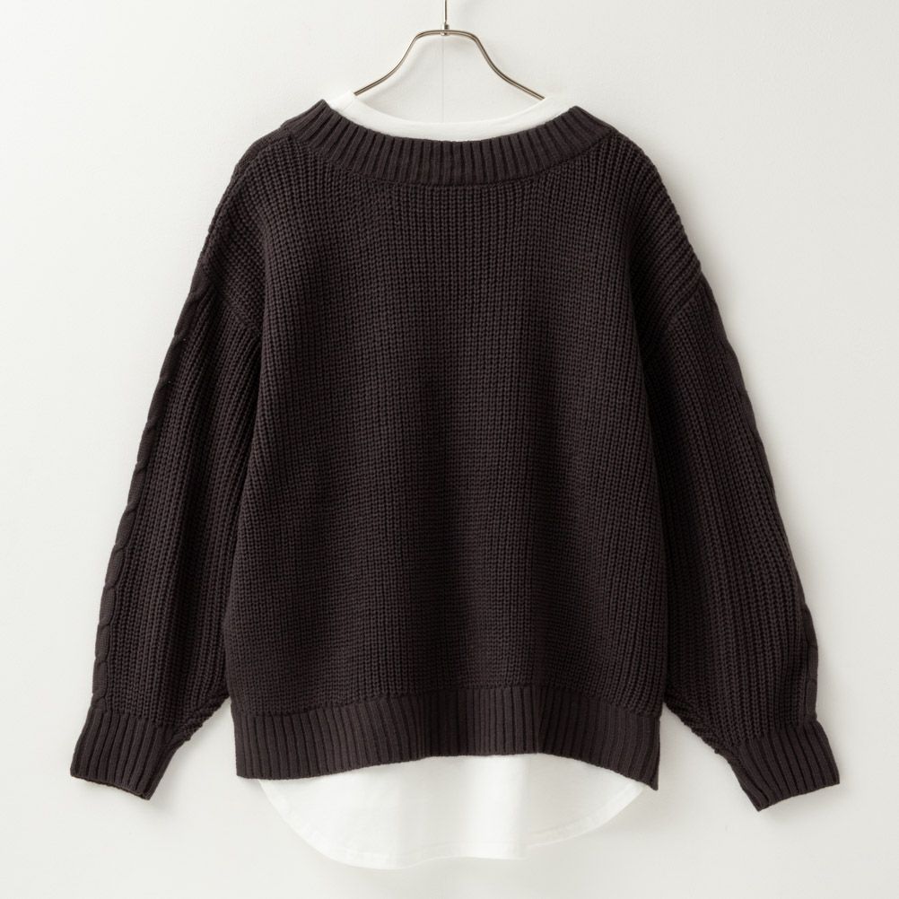 NAVY 時短フェイクレイヤードプルオーバー レディース