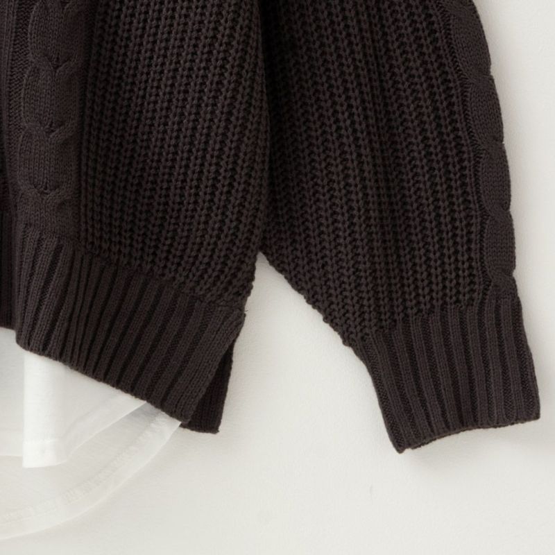 NAVY 時短フェイクレイヤードプルオーバー レディース商品画像-14