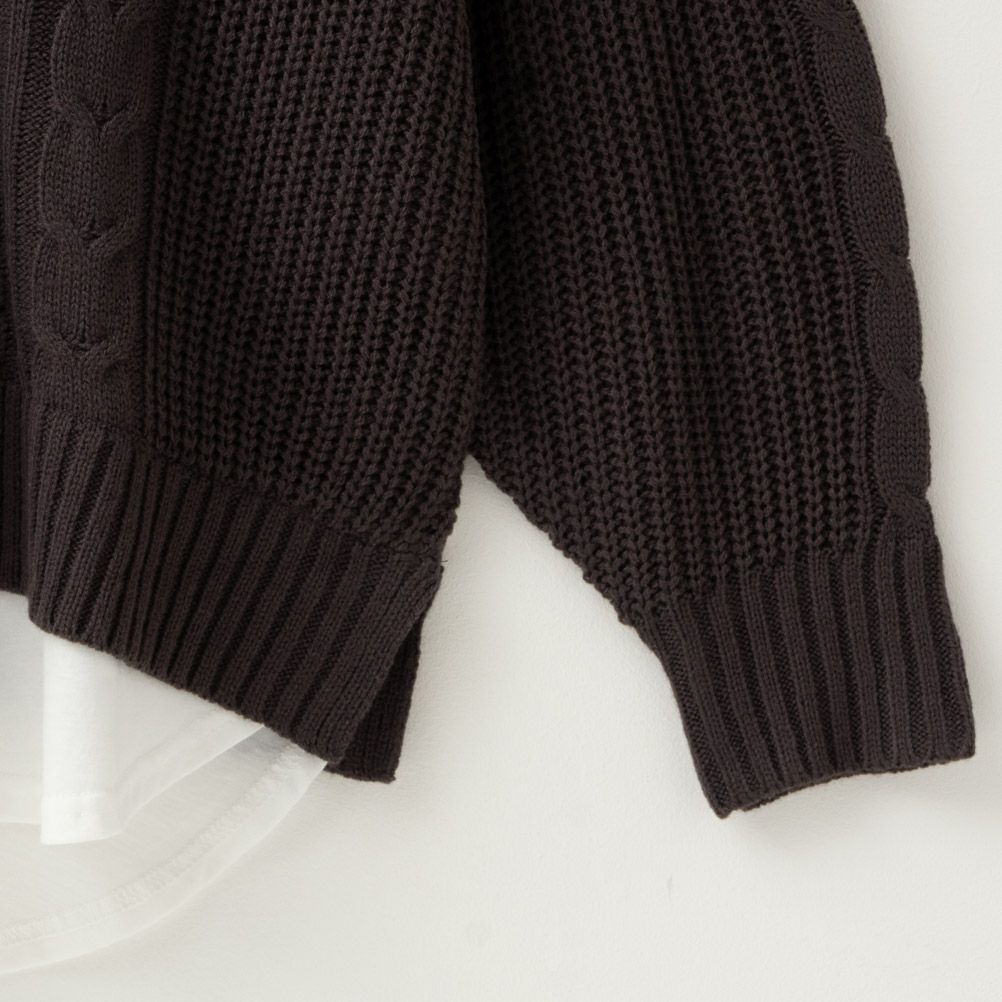 NAVY 時短フェイクレイヤードプルオーバー レディース