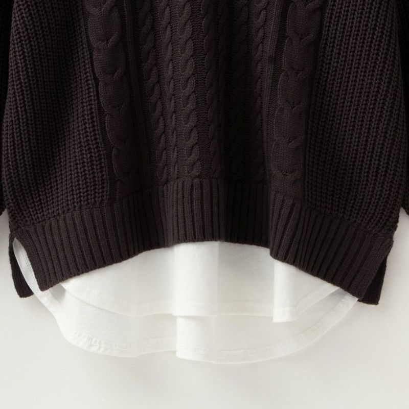 NAVY 時短フェイクレイヤードプルオーバー レディース商品画像-15