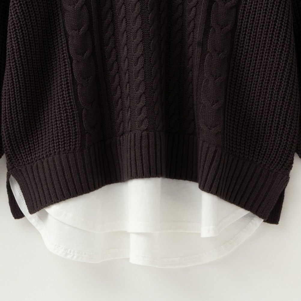 NAVY 時短フェイクレイヤードプルオーバー レディース