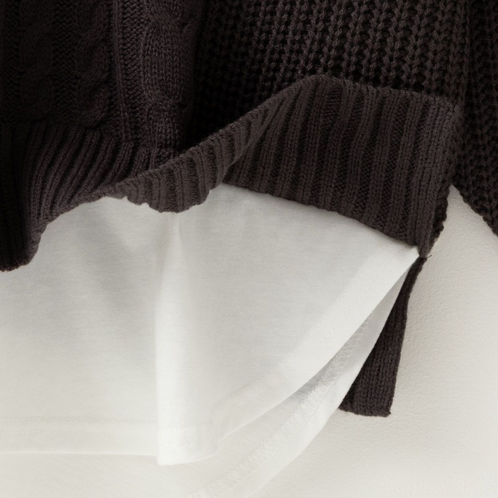 NAVY 時短フェイクレイヤードプルオーバー レディース