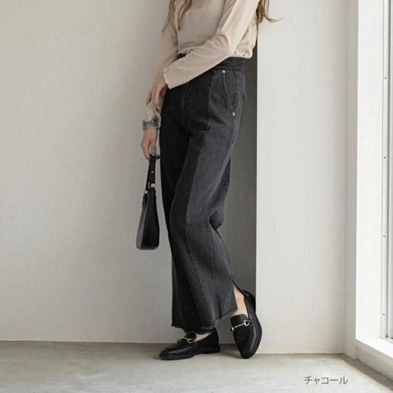 NAVY GOOD STYLE JEANS 切替セミワイドパンツ レディース商品画像-1