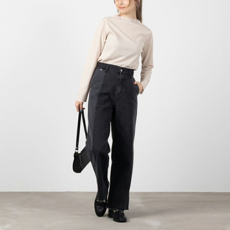 NAVY GOOD STYLE JEANS 切替セミワイドパンツ レディース商品画像-3