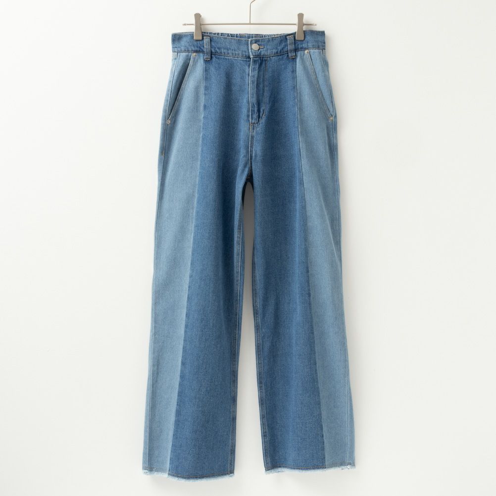 NAVY GOOD STYLE JEANS 切替セミワイドパンツ レディース