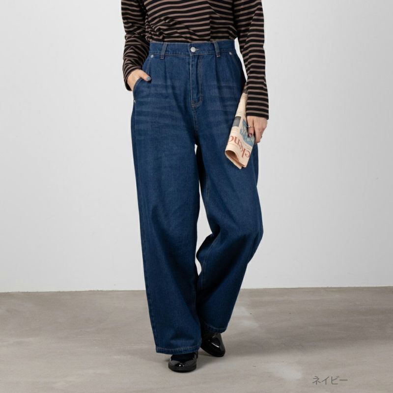NAVY GOOD STYLE JEANS タックワイドパンツ レディース商品画像-2