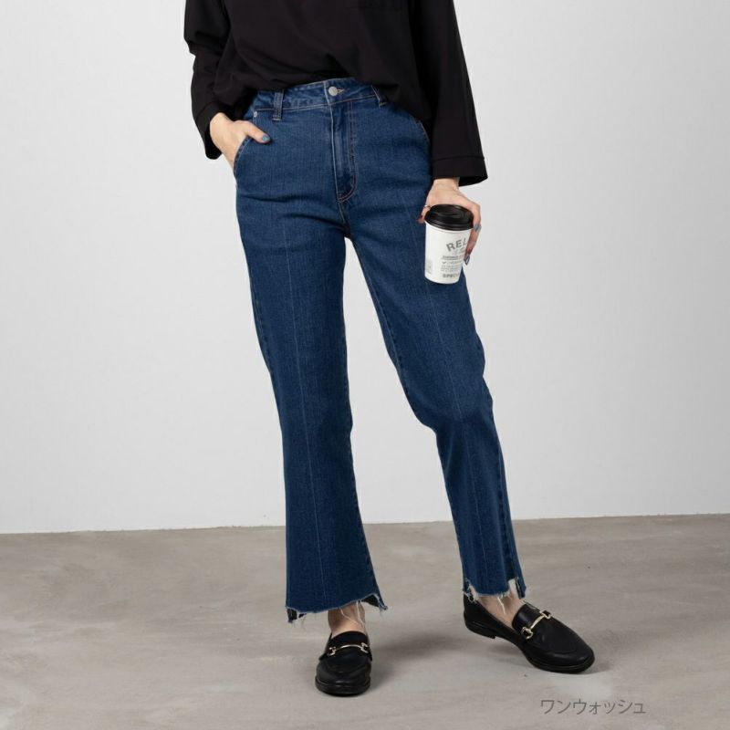 NAVY GOOD STYLE JEANS 裾フリンジセミフレアパンツ レディース商品画像-2
