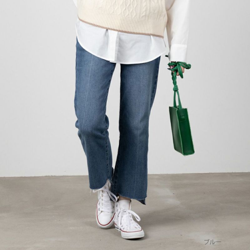 NAVY GOOD STYLE JEANS 裾フリンジセミフレアパンツ レディース商品画像-3