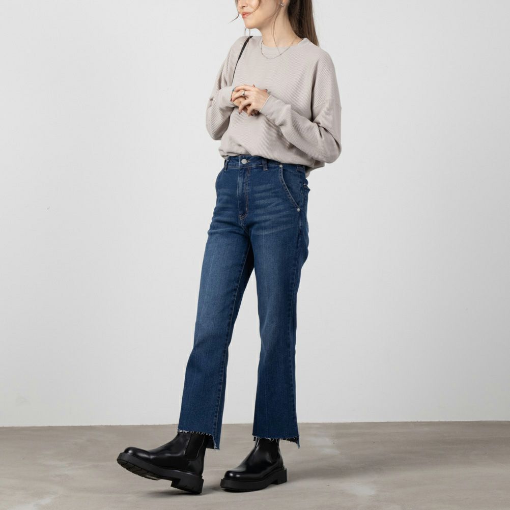 NAVY GOOD STYLE JEANS 裾フリンジセミフレアパンツ レディース商品サムネイル-4