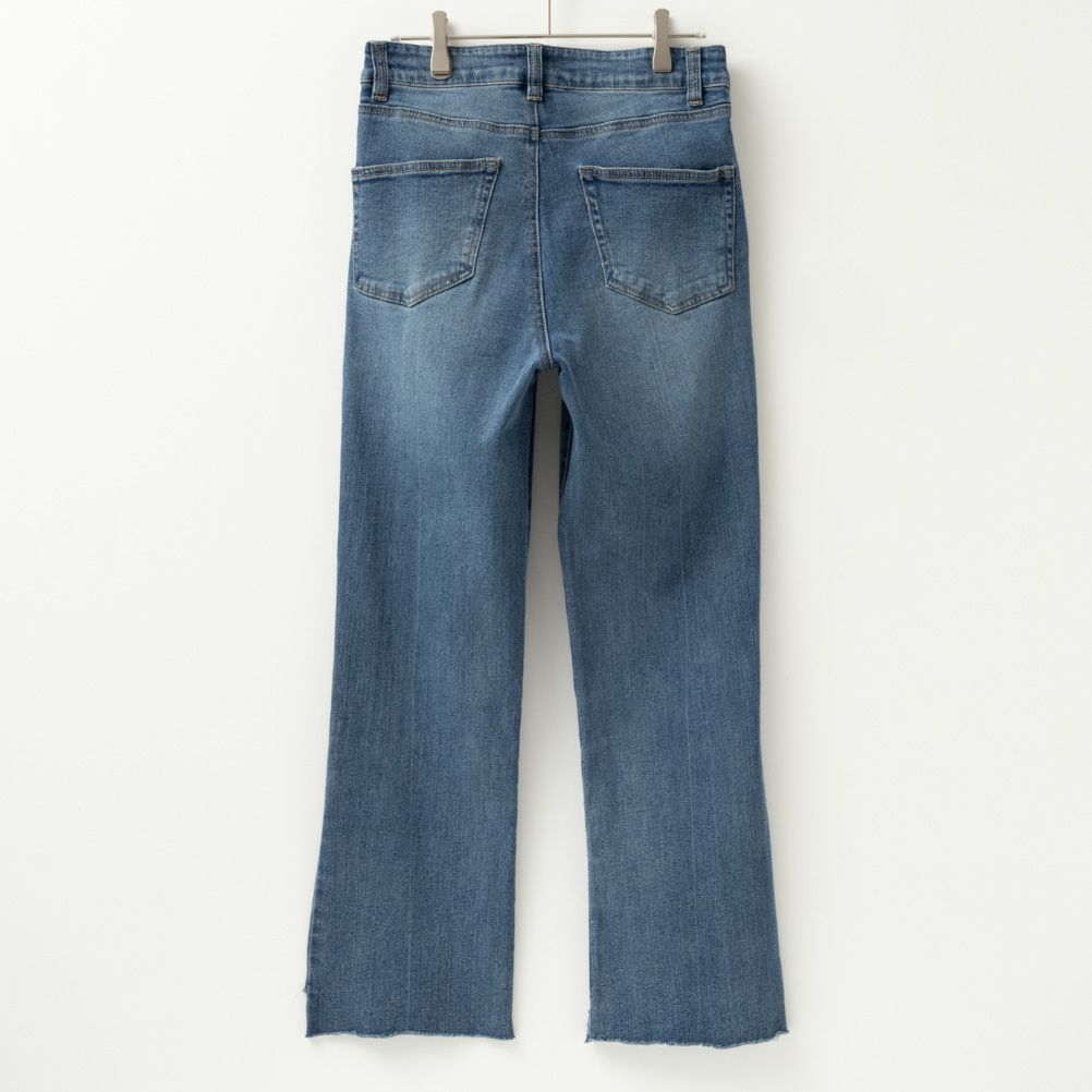 NAVY GOOD STYLE JEANS 裾フリンジセミフレアパンツ レディース