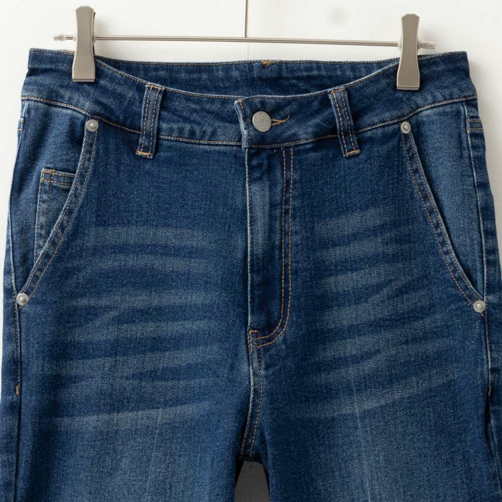 NAVY GOOD STYLE JEANS 裾フリンジセミフレアパンツ レディース