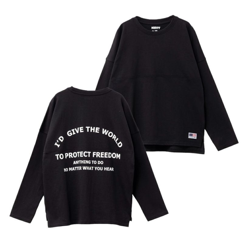 NAVY USコットン100% きりかえ 長袖 ロンT キッズ メール便 対応商品商品画像-1