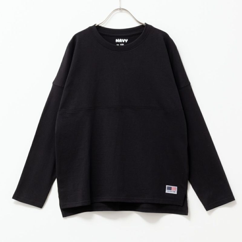 NAVY  USコットン100% きりかえ 長袖 ロンT キッズ メール便 対応商品商品画像-5