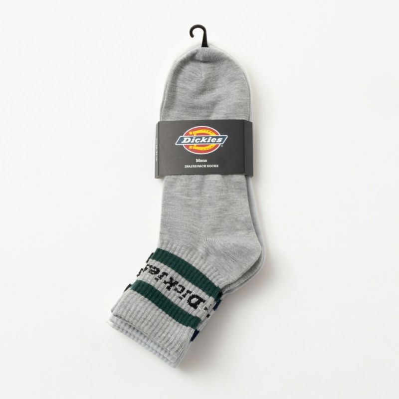 Dickies クォーターソックス ロゴライン 3足組 メンズ