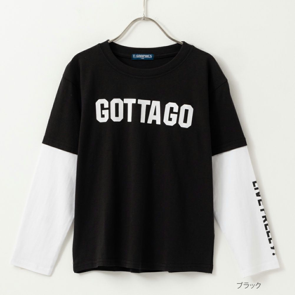 T-GRAPHICS  フェイクレイヤード長袖Tシャツ キッズ メール便 対応商品商品画像-2