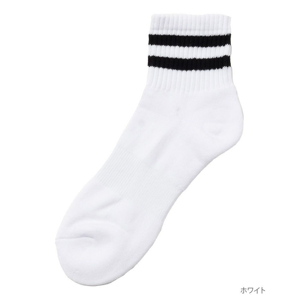 NAVY クォーターソックス ライン柄 メンズ