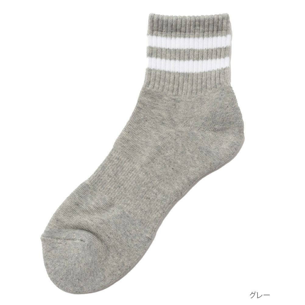 NAVY クォーターソックス ライン柄 メンズ