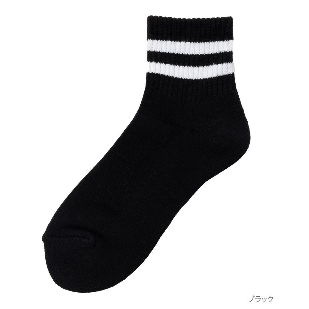 NAVY クォーターソックス ライン柄 メンズ