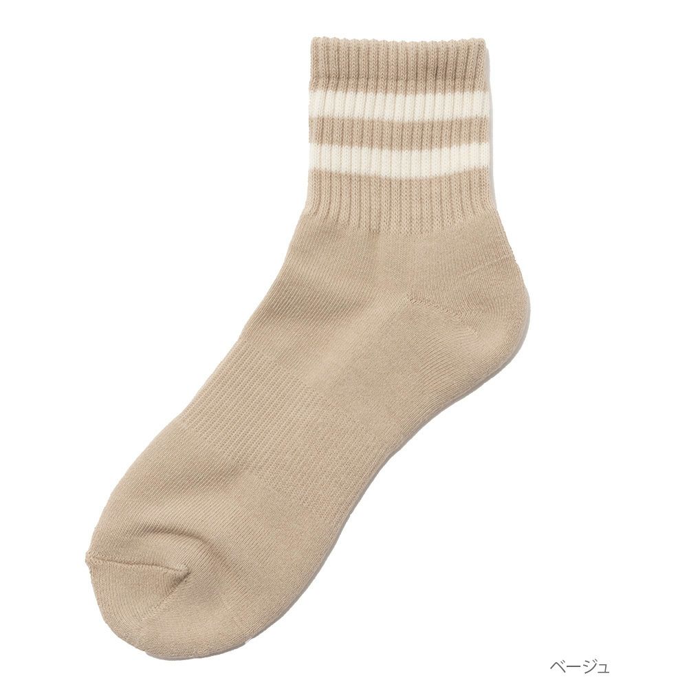 NAVY クォーターソックス ライン柄 メンズ