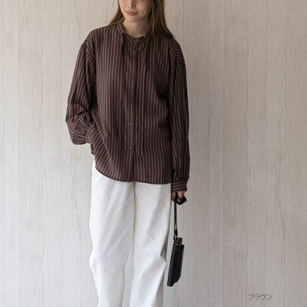 オードリーリボン付きシャツ レディース商品サムネイル-1