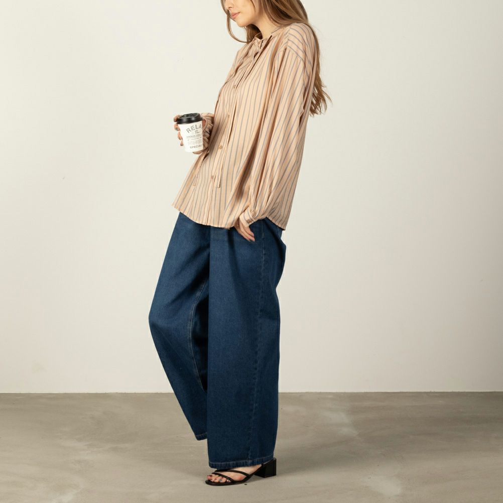 オードリーリボン付きシャツ レディース