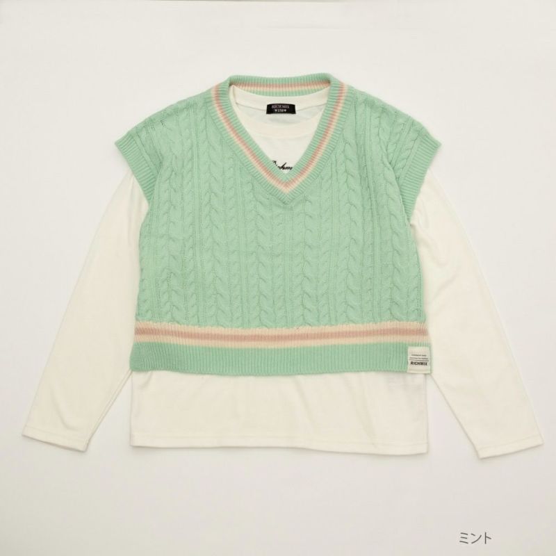 RICH MIX  ニットベストアンサンブル キッズ商品画像-1