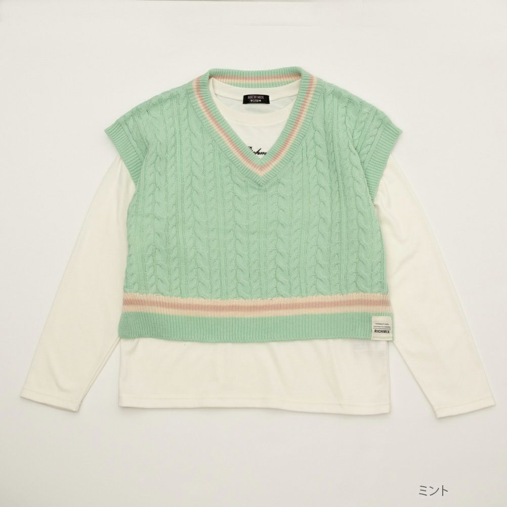 [さらに50%OFF]RICH MIX  ニットベストアンサンブル キッズ商品サムネイル-1
