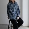 UNDERWRAPS  刺繍デニムチェックシャツ レディース商品サムネイル-1