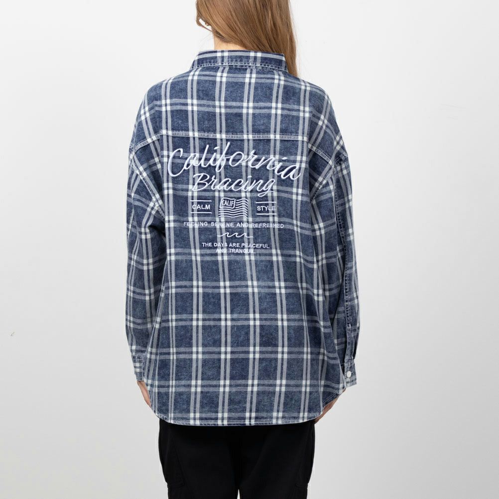 UNDERWRAPS  刺繍デニムチェックシャツ レディース商品サムネイル-4