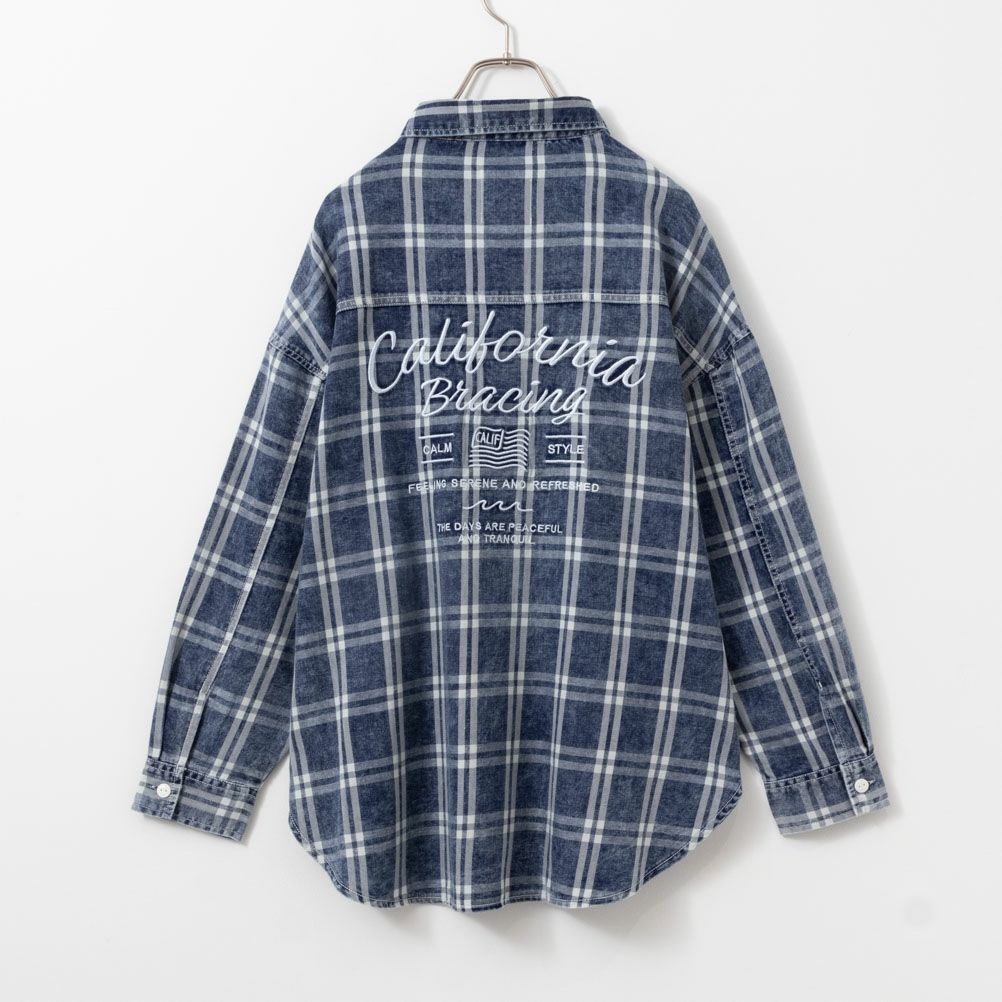 UNDERWRAPS  刺繍デニムチェックシャツ レディース商品画像-6