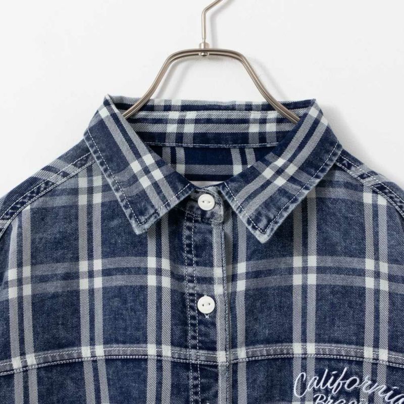 UNDERWRAPS  刺繍デニムチェックシャツ レディース商品画像-7