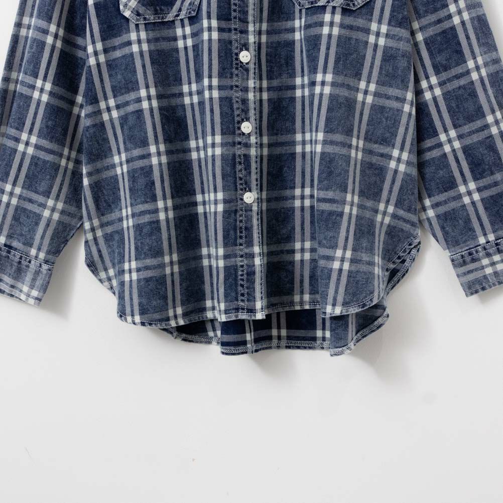 UNDERWRAPS  刺繍デニムチェックシャツ レディース商品画像-9