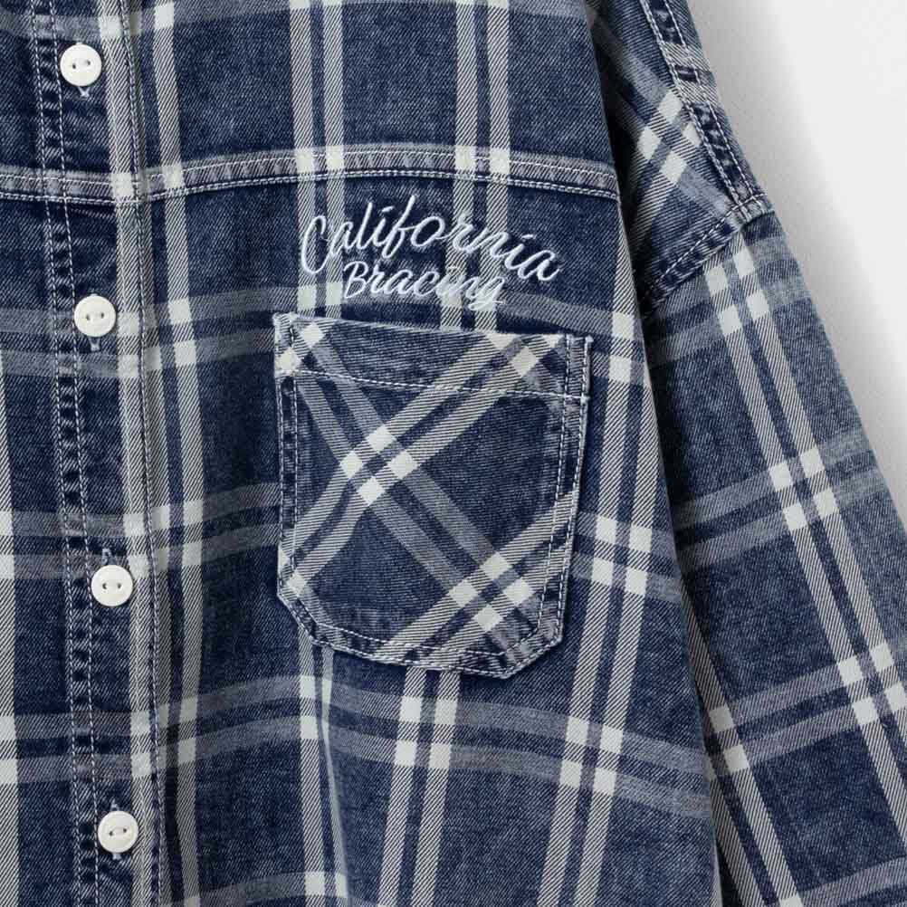 UNDERWRAPS  刺繍デニムチェックシャツ レディース商品画像-11