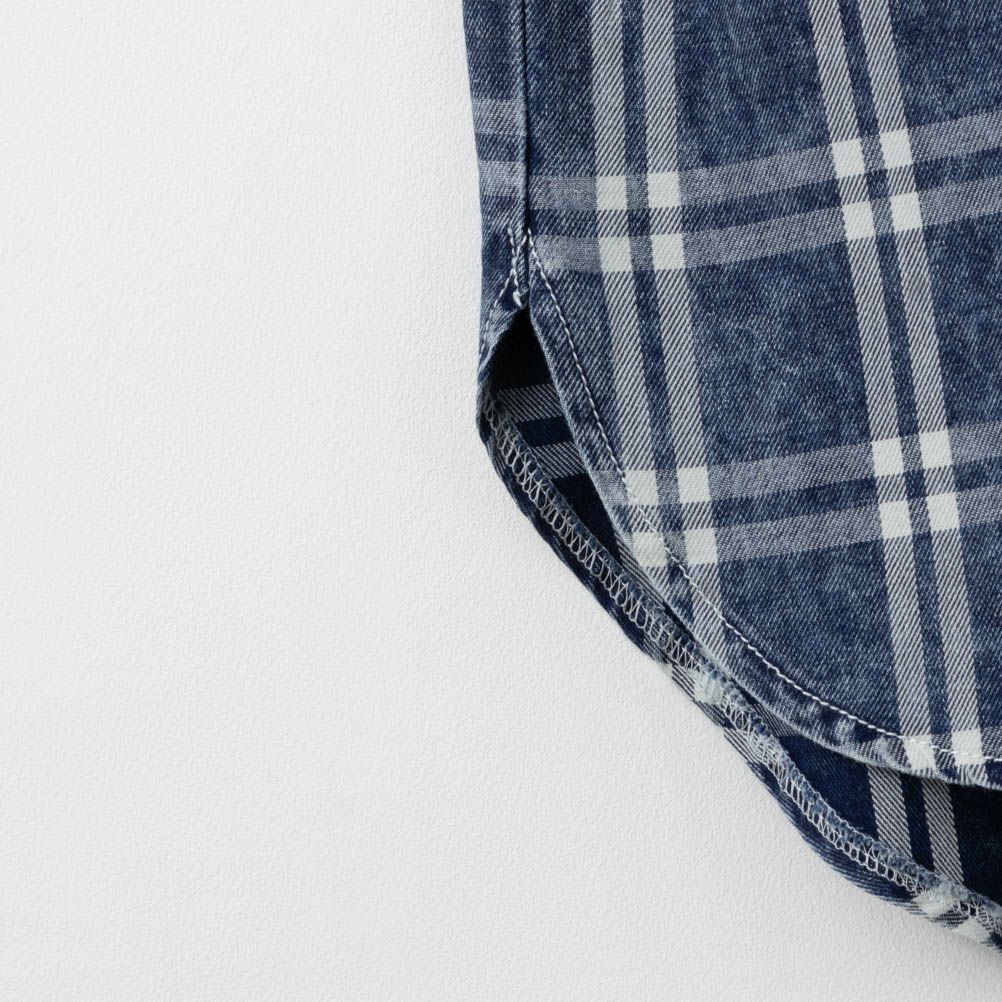 UNDERWRAPS 刺繍デニムチェックシャツ レディース