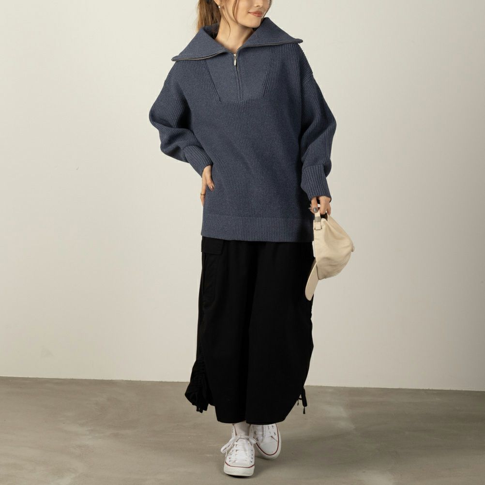 [さらに50%OFF]NAVY  セーラーカラーハーフジップアップニット レディース商品サムネイル-9
