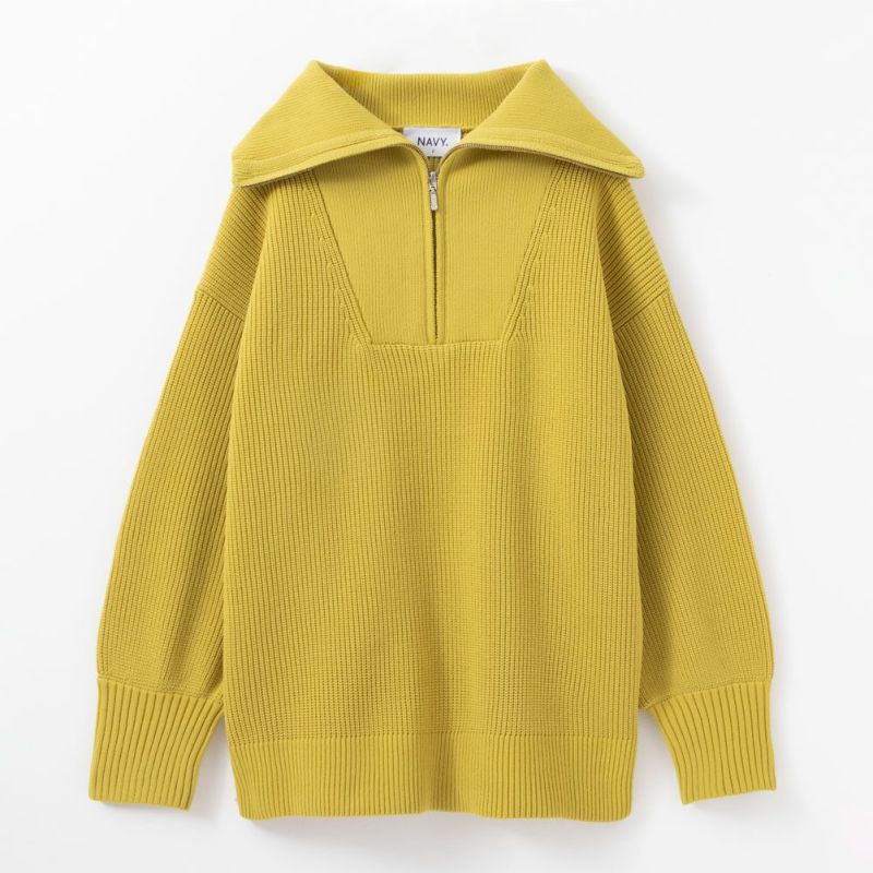 NAVY  セーラーカラーハーフジップアップニット レディース商品画像-11